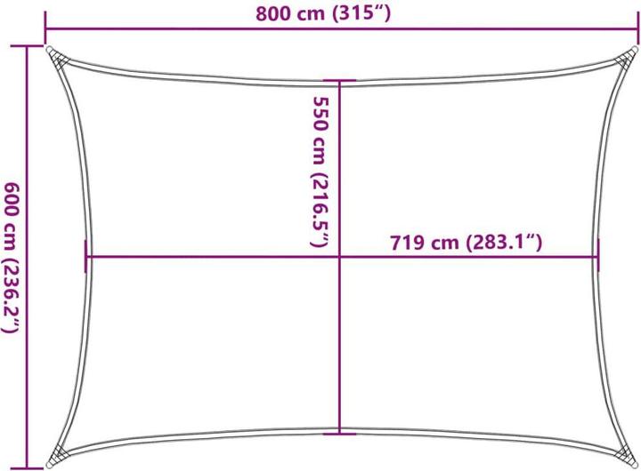 Produktbild VidaXL Sonnensegel (6 x 8 m)