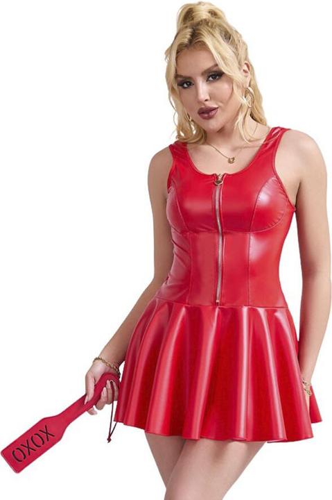 Subblime - 957681 LEDERKLEID MIT HERZ-REISSVERSCHLUSS, ROT, S/M (S/M)