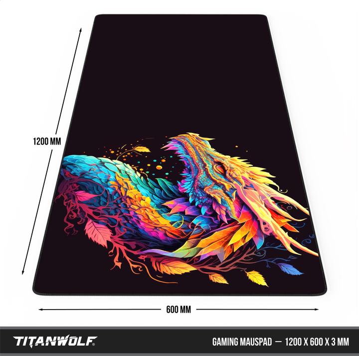 Image du produit Titanwolf Tapis de souris gaming, XXXL Tapis de souris Speed 1200 x 600 mm, vitesse et précision, Colour (XXL)