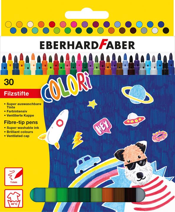 Image du produit EberhardFaber Feutre de coloriage fin, étui carton de 30 pièces (Multicolore, 30 x)