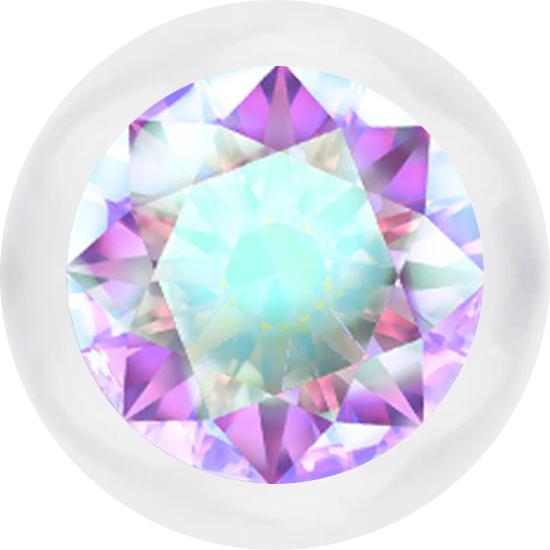 Actual product image Star Piercing Micro ball transparent with crystal multicolour (without brass, Bioflex)