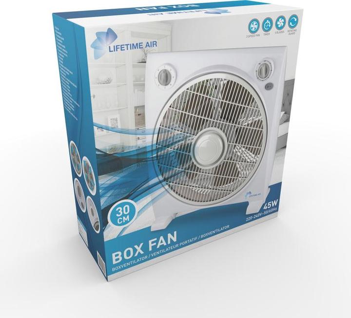 Actual product image Lifetime 30cm box fan 45W 220-240V
