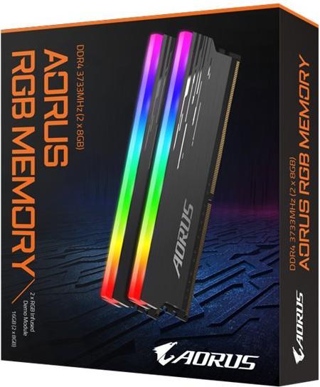 Produktbild Gigabyte DDR4 PC 3733 CL18 AORUS RGB Kit (2 x 8GB, 3733 MHz, DDR4-RAM, DIMM)