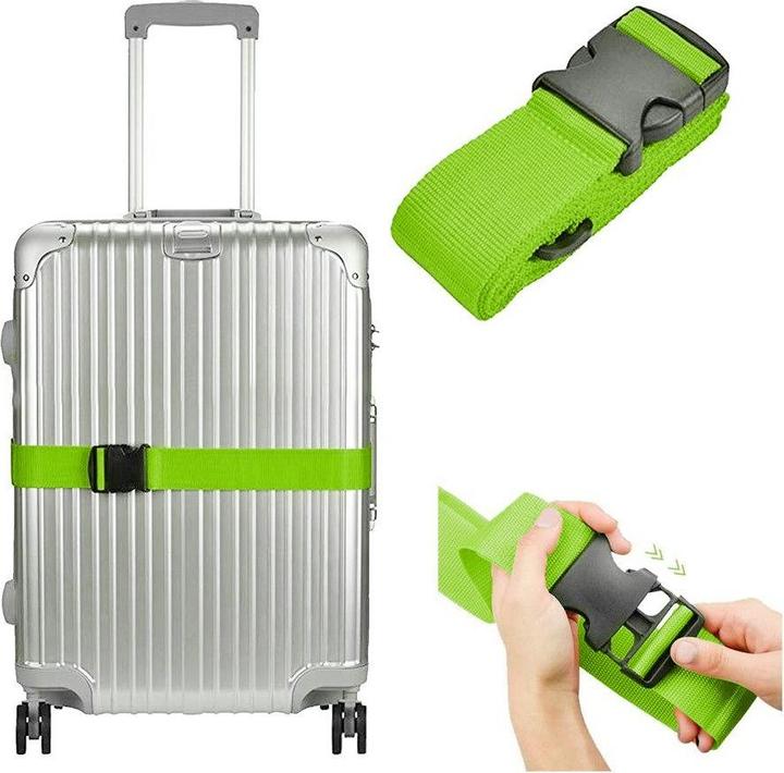Actual product image ASMI Gepäckgurt – Verstellbarer Koffergurt in Grün, Länge 165 cm (Case strap)