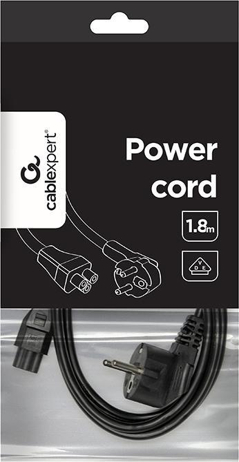 Productafbeelding Gembird Stroomkabel voor notebook Schucko C5 (3-polig) VDE 1,8m (1.80 m)