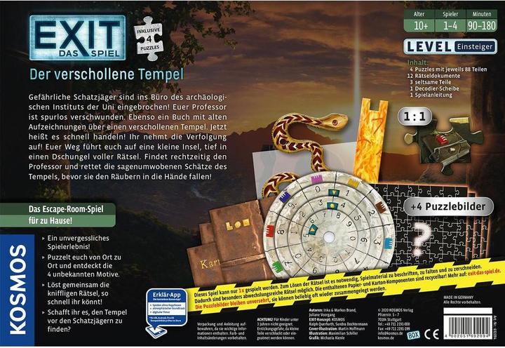 Actual product image Kosmos Exit- The lost temple (German)