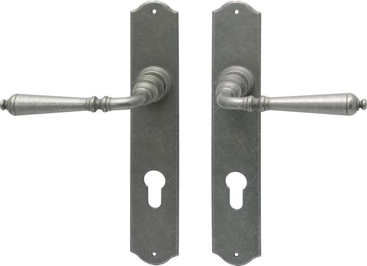 Actual product image Halcö Door fitting Gröden | on plate PZ 88 | galvanised patinated (Door plate set)