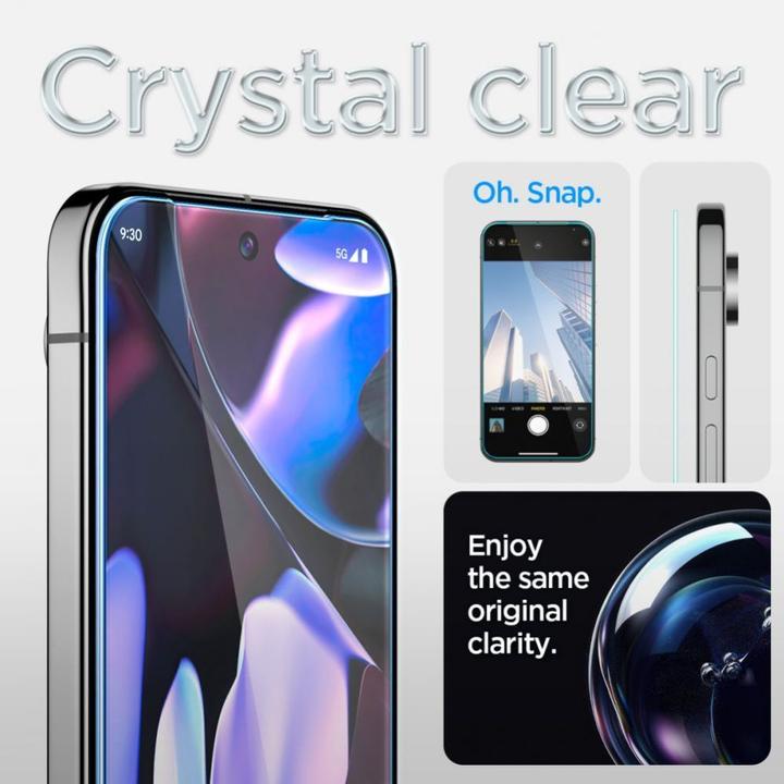 Immagine prodotto Spigen Proteggi schermo in vetro temperato EZ Fit Clear Google Pixel 9/9 Pro 2-Pack (2 Pezzo/i, Google Pixel 9 Pro, Google Pixel 9)