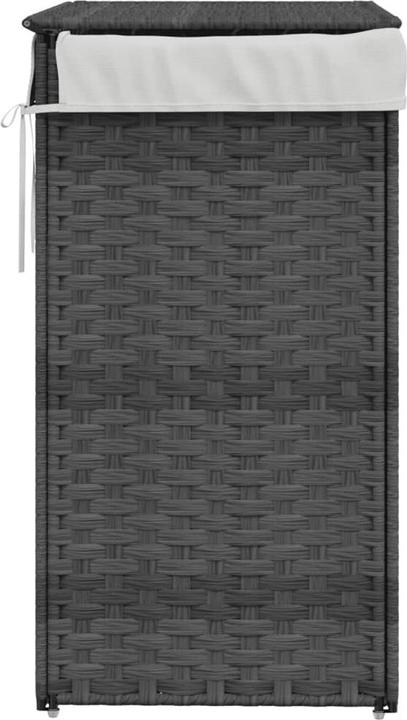 Produktbild VidaXL Wäschekorb mit Deckel Grau 46x33x60 cm Poly Rattan,Farbe