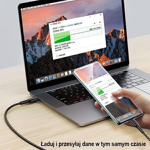 Image du produit Usams U43 Câble de charge rapide USB-C vers USB-C 100W, Noir (1.20 m, USB 3.2, 100 W)