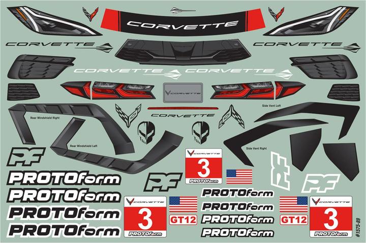 Produktbild Proline Karosserie Chevrolet Corvette C8 unlackiert, 1:12