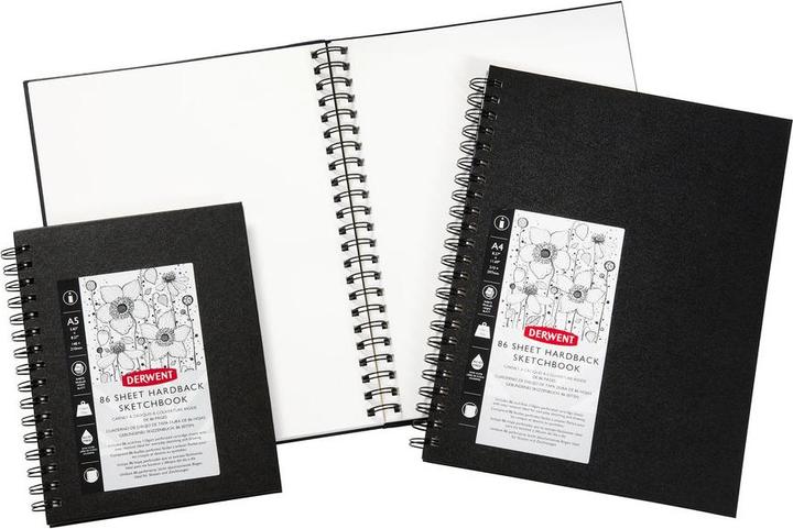 Image du produit Derwent Carnet de croquis (A4, Blanc, Couverture rigide)
