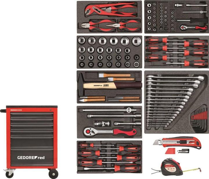 Produktbild Gedore red R21560001 Werkzeugsatz im Werkstattwagen MECHANIC rot 119-teilig (119 x)
