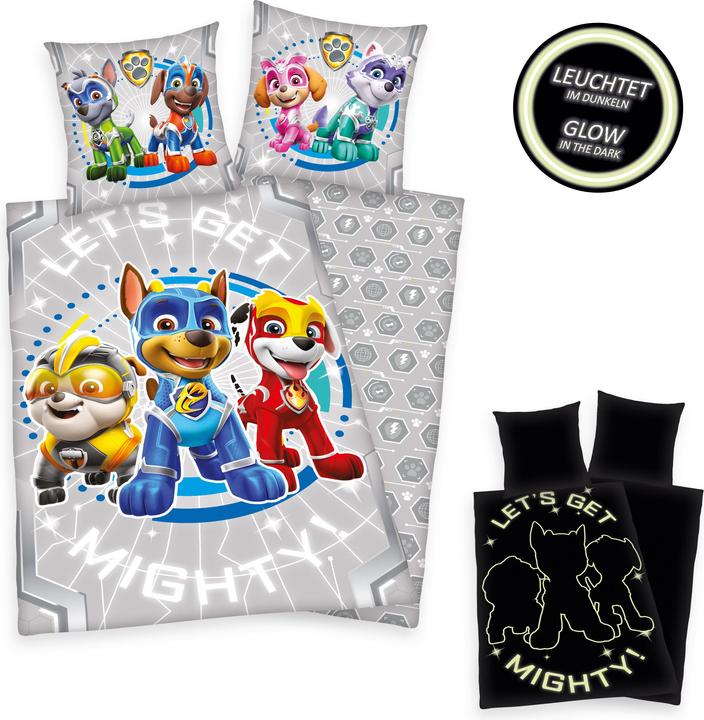 Productafbeelding Herding Omkeerbaar kinderbeddengoed "Paw Patrol" Glow in the Dark