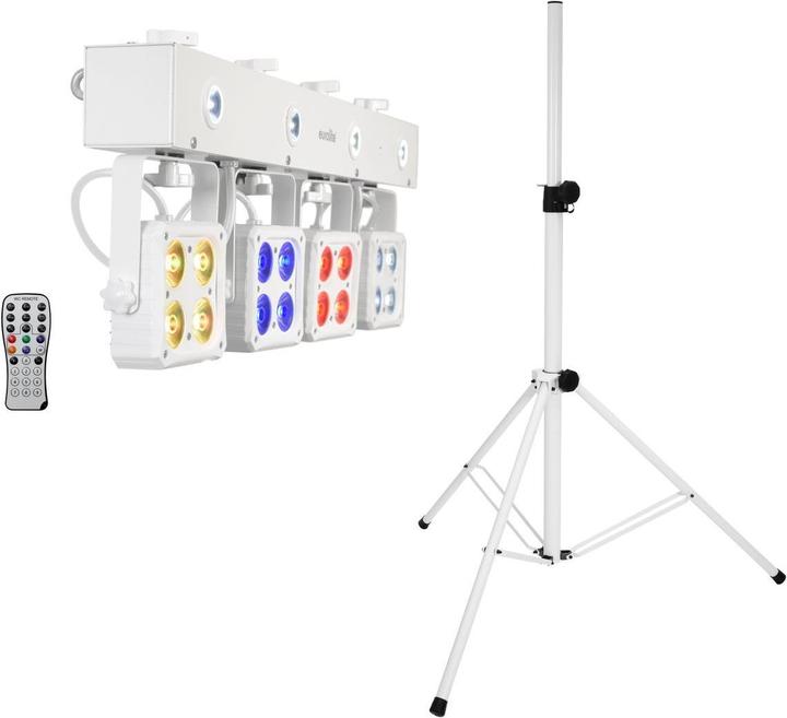 Eurolite Set LED KLS-180 weiss + BS-2 EU Boxenhochständer weiss