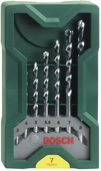 Produktbild Bosch Zubehör Mini-X-Line Steinbohrer-Set, 7-teilig (4 mm, 3 mm, 5.5 mm, 5 mm, 6 mm, 7 mm, 8 mm)