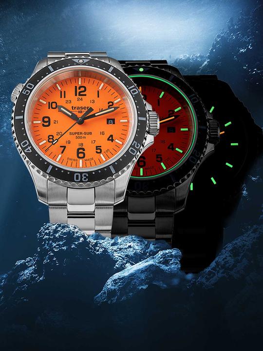 Immagine prodotto Traser H3 109379 P67 T25 SuperSub Set Arancione 46 mm Orologio subacqueo 50ATM (Orologio sub, 46 mm)