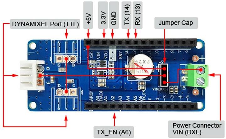 Image du produit Robotis Contrôleur de servomoteur DYNAMIXEL Shield pour Arduino MKR