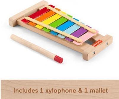 Actual product image Fisher-Price colourful xylophone with wooden hammer game (Multilingual)