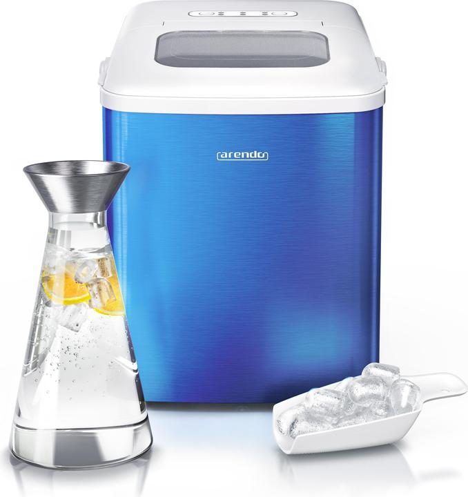 Arendo Eiswürfelmaschine, 120W mit 1,5L Behälter, Eiswürfelbereiter, 9 Eiswürfel in 9 Minuten, Blau