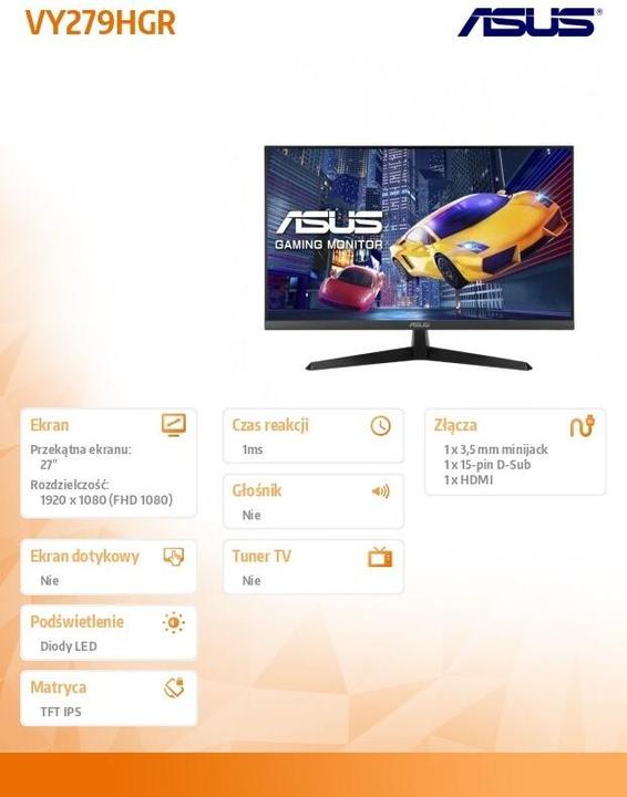 Produktbild ASUS VY279HGR (1920 x 1080 Pixel, 27")