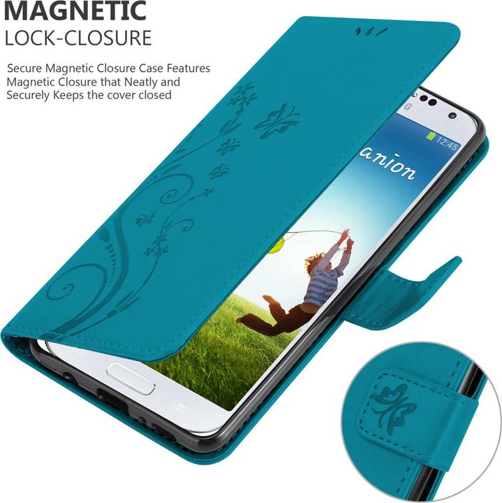 Actual product image Cadorabo Flower Book Case for Samsung Galaxy S4 (Samsung Galaxy S4)