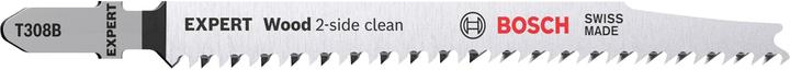 Bosch Professional Zubehör EXPERT 'Wood 2-side clean' T 308 B Jigsaw blade, 3 pieces