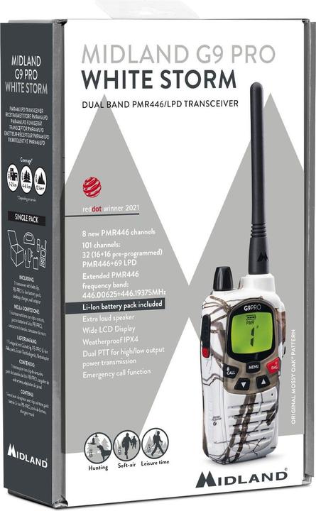 Actual product image Midland G9 Pro Walkie Talkie White Version