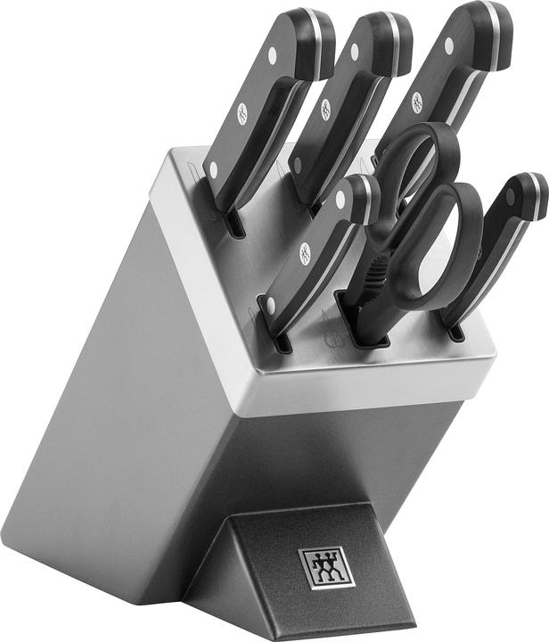 Zwilling 1002455 Blocco di coltelli autoaffilanti Gourmet 7 pezzi, grigio