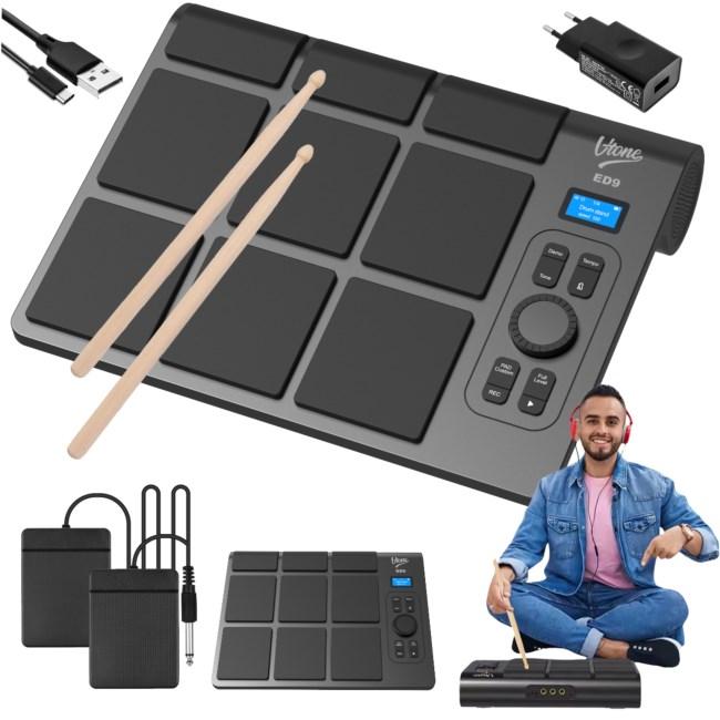 V-tone ED9 batteriebetriebenes tragbares elektronisches Schlagzeug