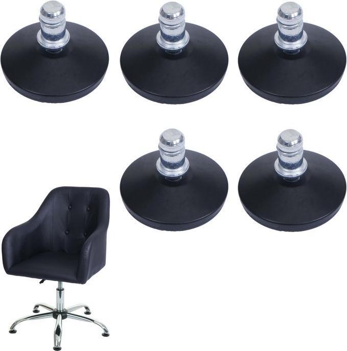 Mendler Lot de 5 patins de sol HWC-K73 au lieu de roulettes - stabilité ferme pour chaise de bureau/de