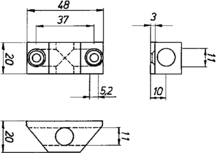Actual product image Deni Rod guide for Vario base unit for round rod 10 mm silver anodised