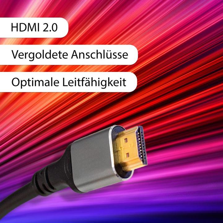 Produktbild Hermex HDMI zu HDMI Kabel 1m 4K UHD High Speed HDMI Anschlusskabel Flachkabel (1 m, HDMI)