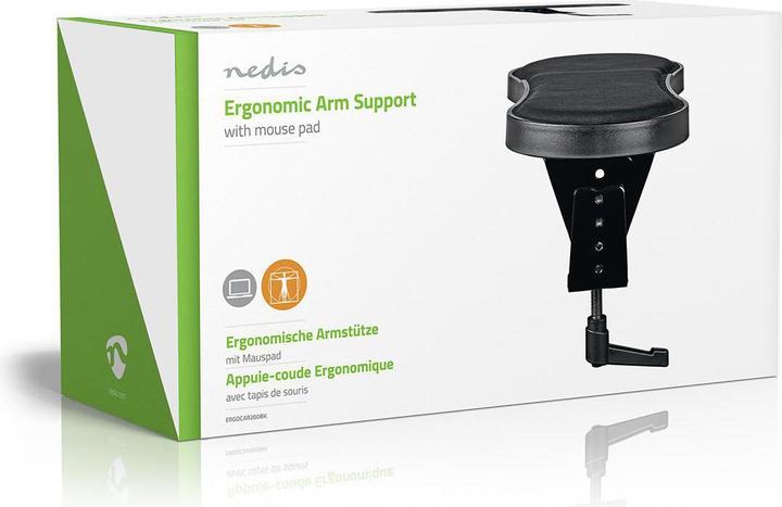 Produktbild Nedis Ergonomische Armlehne mit Mauspad, voll beweglich, Schwarz