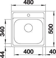 Actual product image Blanco Dana 45 (Top-mounted sink, 48 cm, 50 cm)