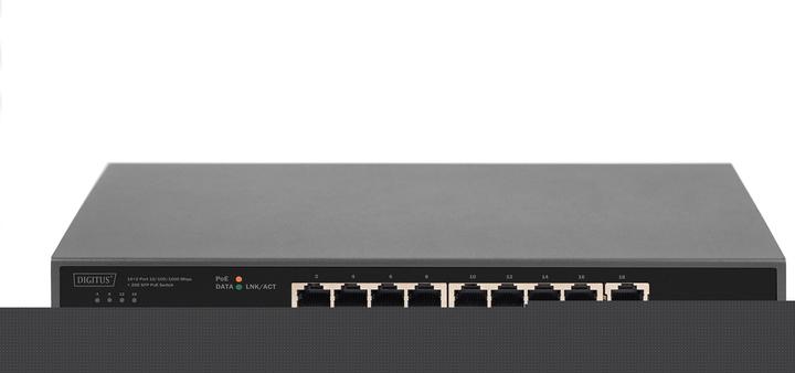 Actual product image Digitus 16+2 Port 10/100/1000 Mbps + 2 Gigabit SFP PoE Switch (18 Ports)