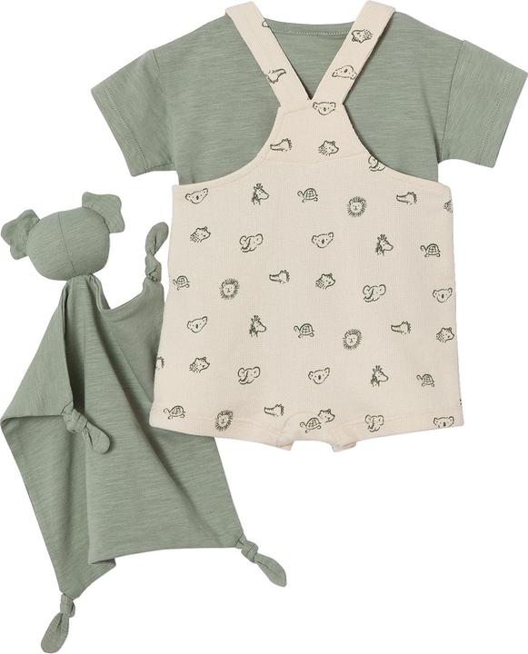Actual product image Vertbaudet Baby Geschenk-Set: T-Shirt, Latzshorts & Schmusetuch (74)