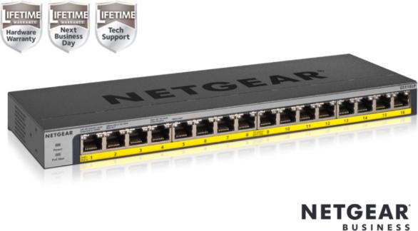 Actual product image Netgear Switch 16x GE GS116LP-100EUS unmanaged (16 Ports)
