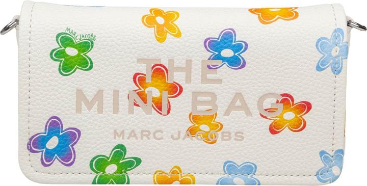 Actual product image Marc Jacobs the mini bag in white leather with flower print