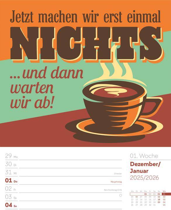 Produktbild Klartext Sprüchekalender - Wochenplaner Kalender 2026 (25 x 33 cm, Harter Einband, Deutsch)