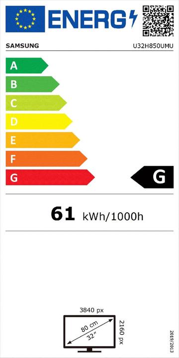 Etichetta energetica Samsung Lu32h850uk (3840 x 2160 pixel, 31.50")