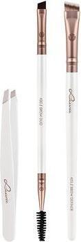 Actual product image Luvia Cosmetics Luvia Prime Brow Kit Brush Set with Tweezers and 3 Vegan Cosmetic Brushes
