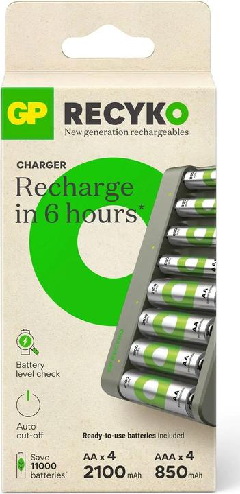 Produktbild GP Batteries E821 (9 Stk., AA, AAA, 2600 mAh, Ladegerät inkl. Akku)
