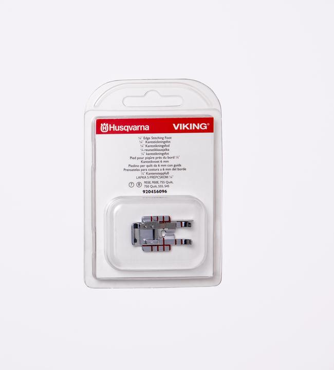 Actual product image Husqvarna 1/4" clear patchwork foot with guide