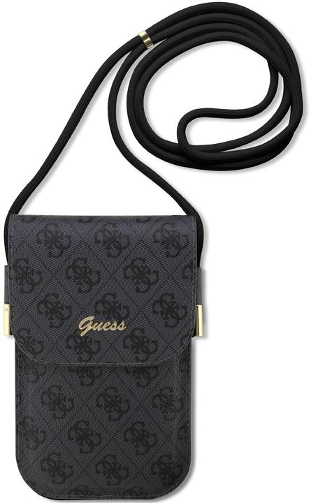 Produktbild Guess PU 4G Metall-Logo-Schriftzug-Handytasche Schwarz (Apple iPhone 4, LG G4s)