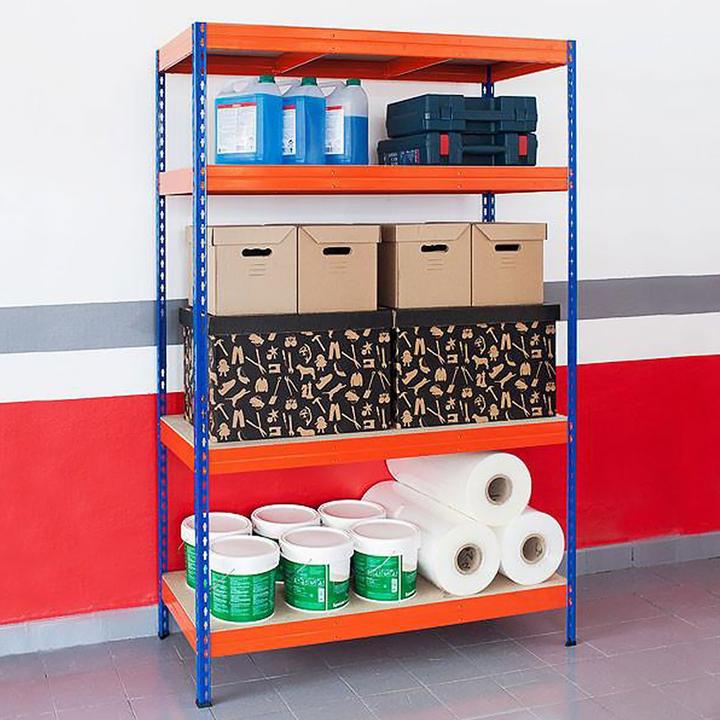Produktbild Mammut WeitspannregalBlauOrange, Regal für Keller und Werkstatt, Traglast bis 1600 kg, 200 x 150