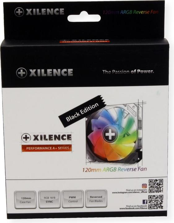 Produktbild Xilence Lüfter 120*120 Performance A+ REVERSE ARGB schwarz (120 mm, 1 x)