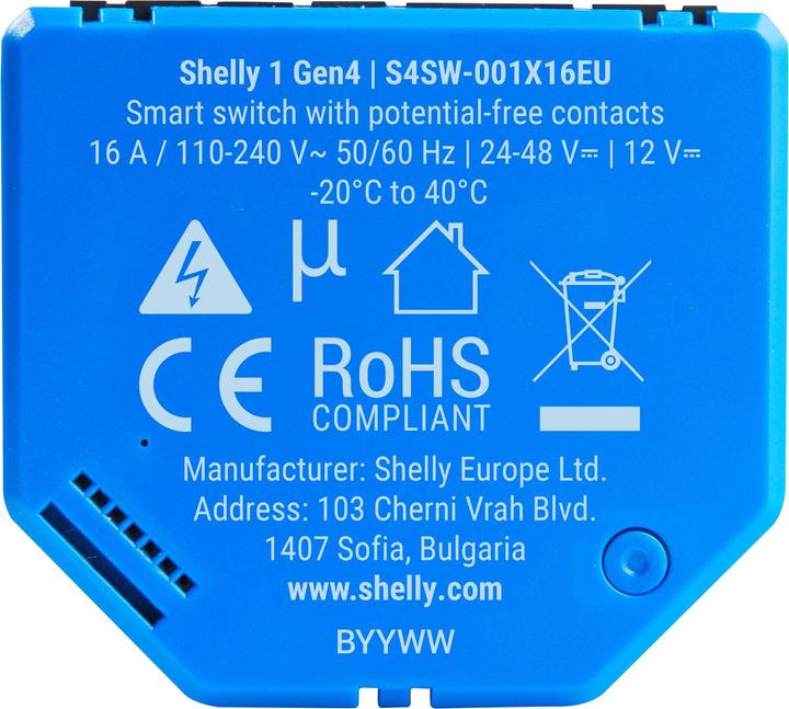 Produktbild Shelly 1 Gen4 (Schaltaktor)