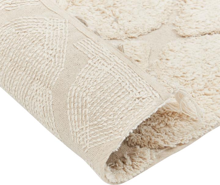 Produktbild Beliani Teppich Baumwolle hellbeige 140 x 200 cm marokkanisches Muster Kurzflor SILCHAR (140 x 200 cm)