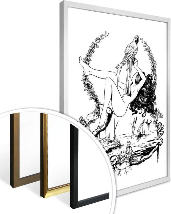 Produktbild Trenddeko Drawstore - Parrot 'n Girl (80 x 100 cm)